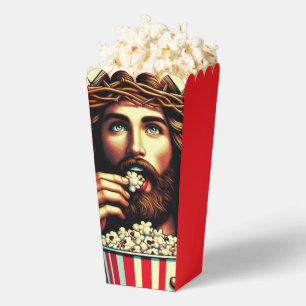 Jesus isst Popcorn-Box. Geschenkschachtel