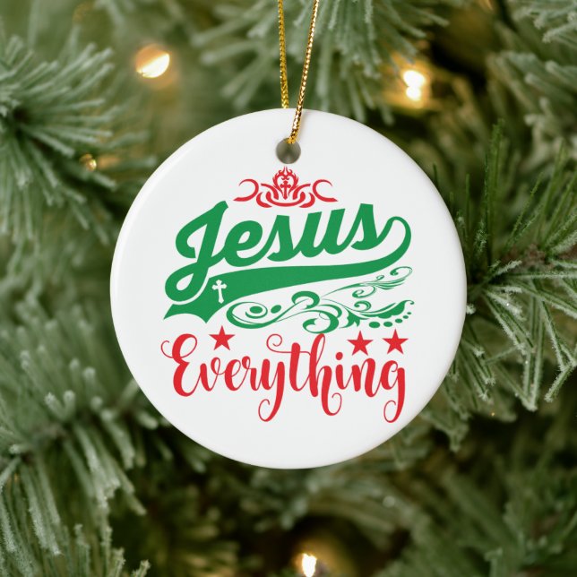 Jesus ist alles Christliche Weihnachten Gottes Soh Keramik Ornament (Baum)
