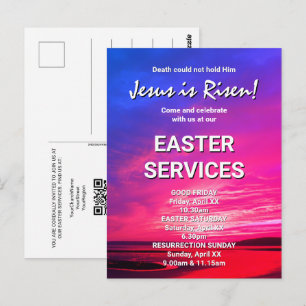 JESUS IST AUFERSTANDEN Gottesdienste Ostern Postkarte