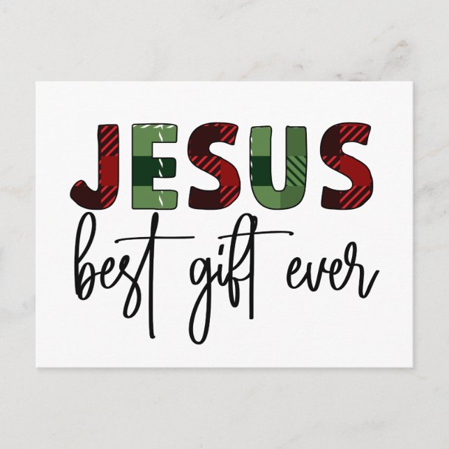 Jesus ist das beste Geschenk aller Zeiten, Christl Postkarte (Vorderseite)