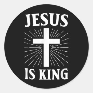 Jesus ist das Christliche Glaubenskreuz Runder Aufkleber