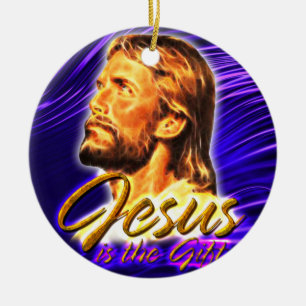 Jesus ist das Geschenk 2 und 3 Keramikornament