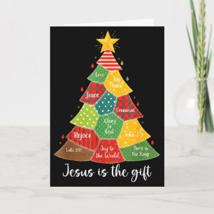 Jesus ist das Geschenk Weihnachtsbaum Patchwork Sc Karte