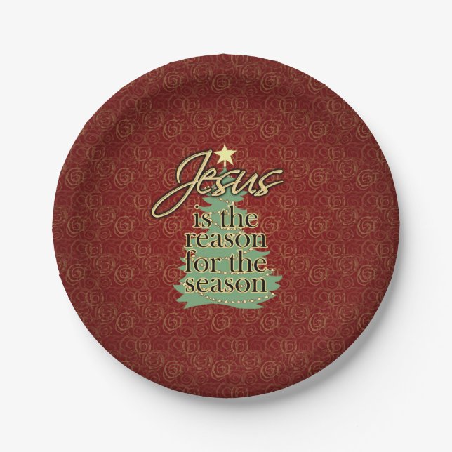 Jesus ist das Grund-christliche Weihnachten Pappteller (Vorderseite)