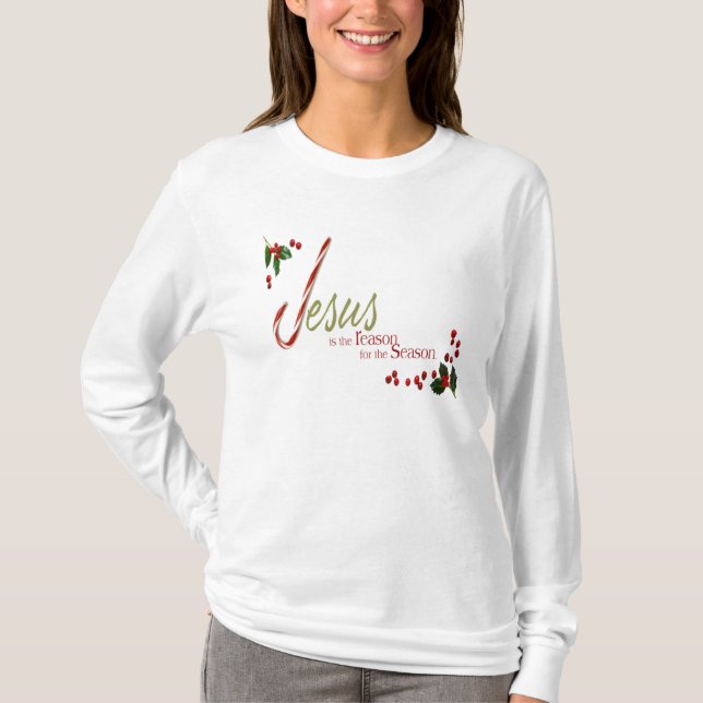 Jesus ist das Grund-Damen-lange Hülsen-Shirt T-Shirt (Vorderseite)