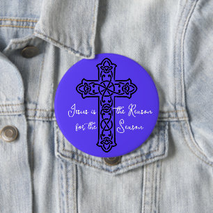 Jesus ist das Grundkreuz Weihnachten Button