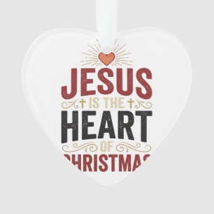 Jesus ist das Herz des Weihnachten Vintage-Shirt Ornament
