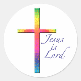 Jesus ist das kolossale Kreuz Runder Aufkleber