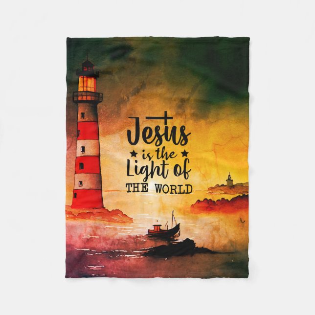 Jesus ist das Licht der Welt-Bibelverse Fleecedecke (Vorderseite)