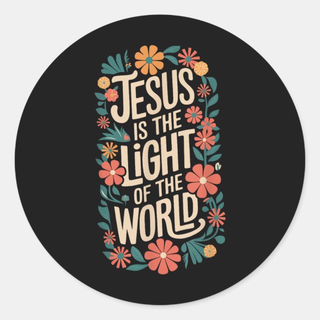 Jesus ist das Licht religiöser Christlich Runder Aufkleber (Vorderseite)