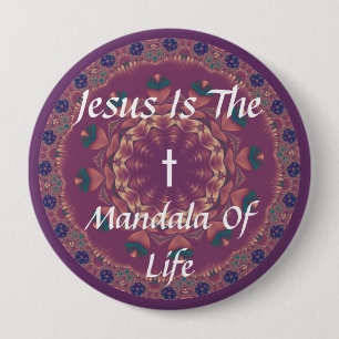 JESUS IST DAS MANDALA DES LEBENS BUTTON