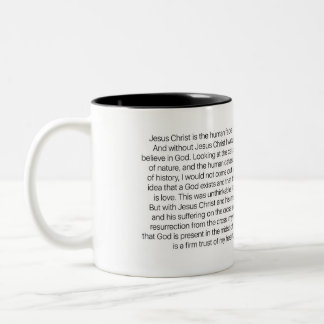 Jesus ist das menschliche Gesicht des Gottes - Zweifarbige Tasse