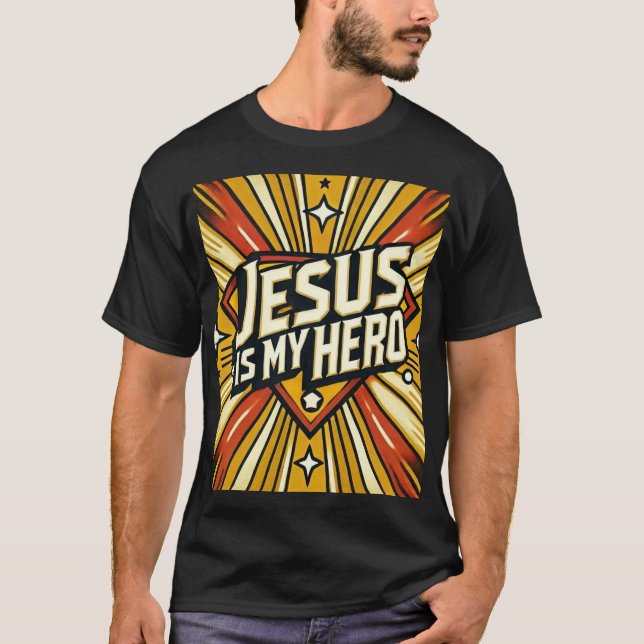 Jesus ist das Superhelden-Comic-Design meiner Held T-Shirt (Vorderseite)