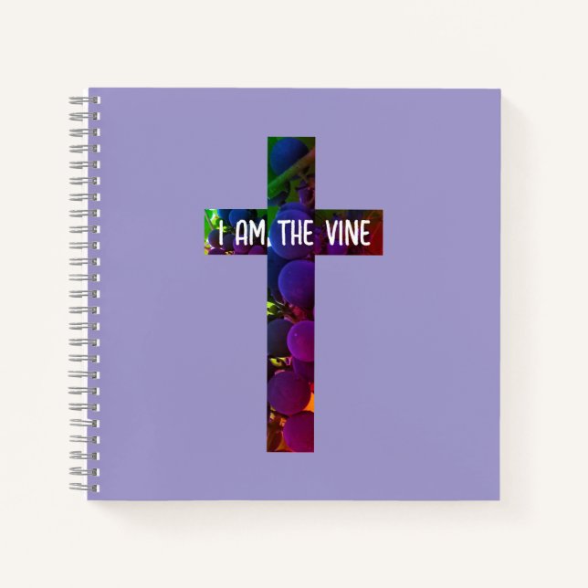 Jesus ist das Weinkreuz und die Traubenbibel Verse Notizbuch (Vorderseite)