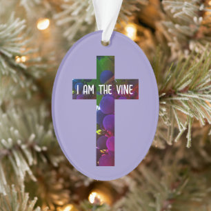 Jesus ist das Weinkreuz und die Traubenbibel Verse Ornament