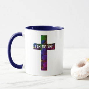 Jesus ist das Weinkreuz und die Traubenbibel Verse Tasse