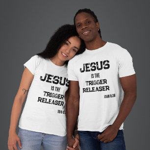 Jesus ist der Auslöser Glaube Schrift T-Shirt