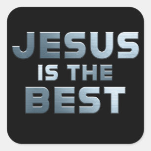 JESUS ist der beste Christliche Glaube für Kinder Quadratischer Aufkleber