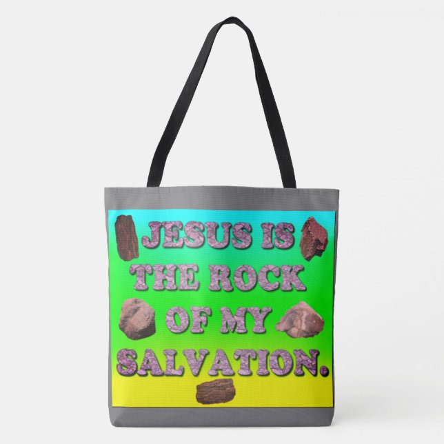 Jesus ist der Felsen meiner Rettung Tasche (Vorderseite)