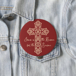 Jesus ist der Grund des Kreuzes Weihnachten Button