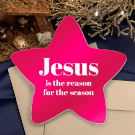 Jesus ist der Grund für das Rote Weihnachtsfest de Stern-Aufkleber