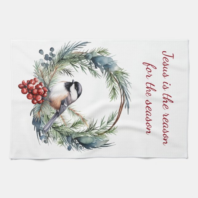 JESUS IST DER GRUND FÜR DAS Weihnachtsangebot DER  Geschirrtuch (Horizontal)
