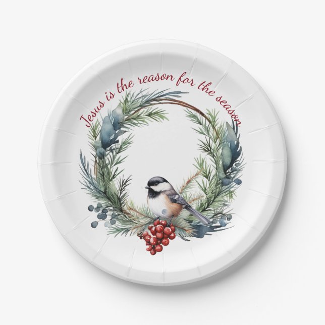 JESUS IST DER GRUND FÜR DAS Weihnachtsangebot DER  Pappteller (Vorderseite)
