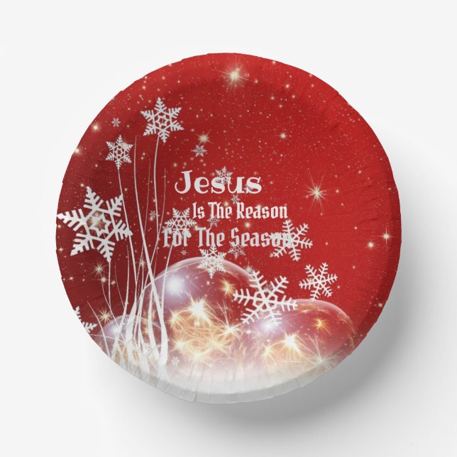 Jesus ist der Grund für das Weihnachtsbuch Pappteller (Vorderseite)