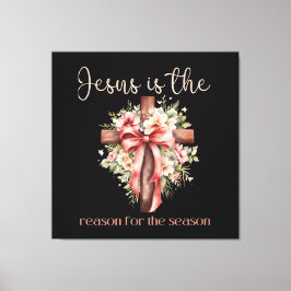 Jesus ist der Grund für das Weihnachtskreuz Leinwanddruck