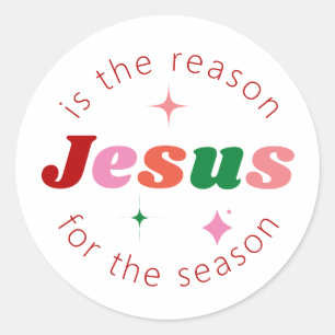 Jesus ist der Grund für den Weihnachtsfeiertag Runder Aufkleber