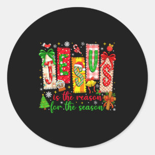 Jesus ist der Grund für die christliche Weihnachts Runder Aufkleber