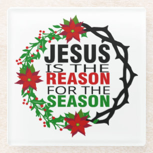 Jesus ist der Grund für die Jahreszeit Glasuntersetzer