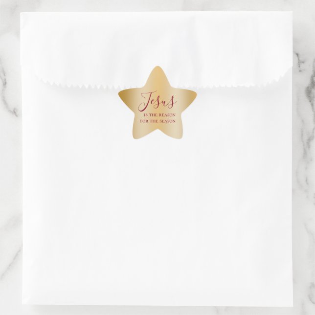 Jesus ist der Grund für die Jahreszeit Gold Weihna Stern-Aufkleber (Tasche)