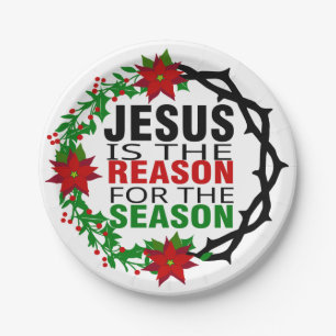 Jesus ist der Grund für die Jahreszeit Pappteller
