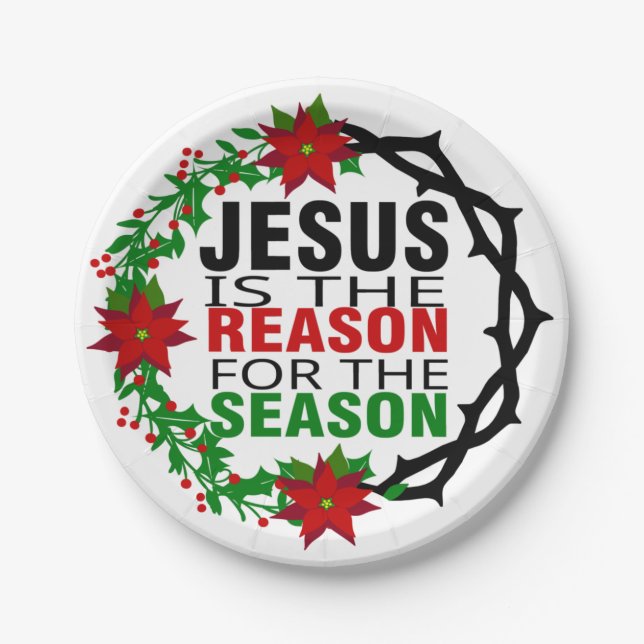 Jesus ist der Grund für die Jahreszeit Pappteller (Vorderseite)