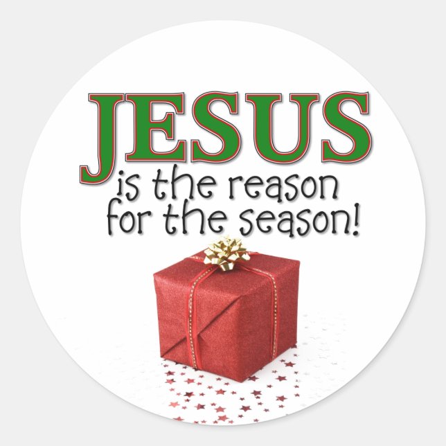 Jesus ist der Grund für die Jahreszeit Runder Aufkleber (Vorderseite)