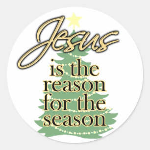 Jesus ist der Grund für die Jahreszeit, Weihnachte Runder Aufkleber