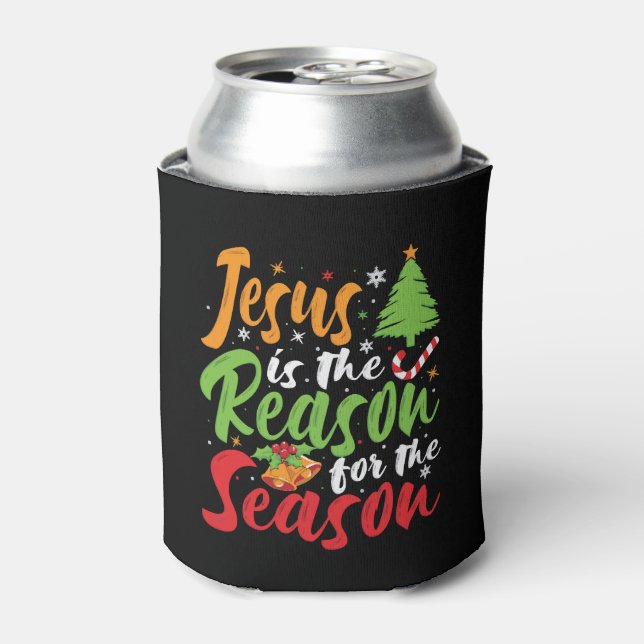 Jesus ist der Grund für die Jahreszeit Weihnachten Dosenkühler (Kanne Vorderseite)