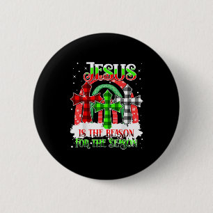 Jesus ist der Grund für die Regenbogen-Weihnachtsz Button