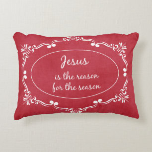 Jesus ist der Grund für die Weihnachtszeit Dekokissen