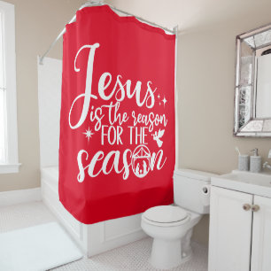 Jesus ist der Grund für die Weihnachtszeit Nativit Duschvorhang