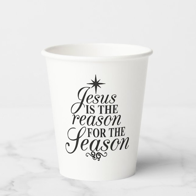 Jesus ist der Grund für die Weihnachtszeit Pappbecher (Vorderseite)