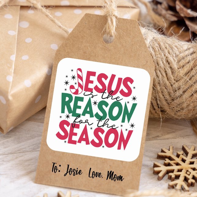 Jesus ist der Grund für die Weihnachtszeit Quadratischer Aufkleber (Von Creator hochgeladen)