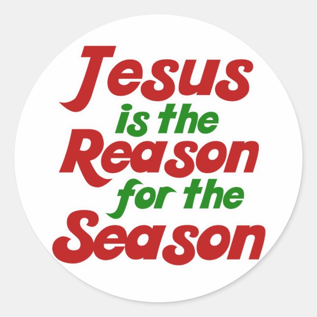Jesus ist der Grund für die Weihnachtszeit Runder Aufkleber (Vorderseite)