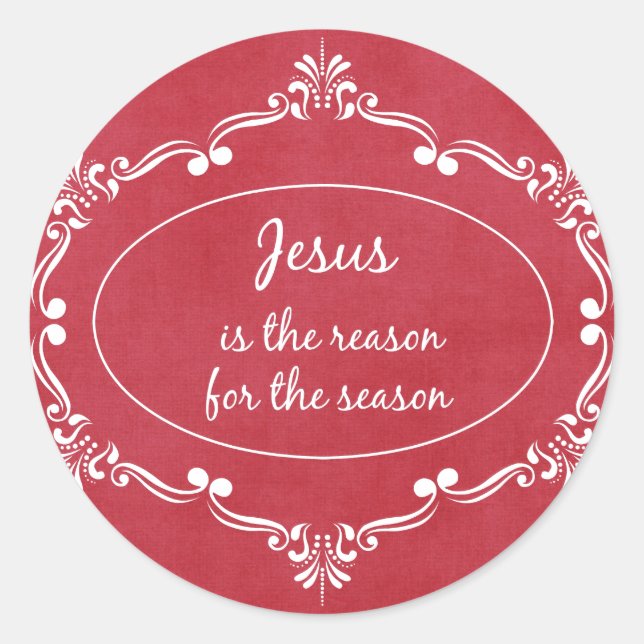 Jesus ist der Grund für die Weihnachtszeit Runder Aufkleber (Vorderseite)