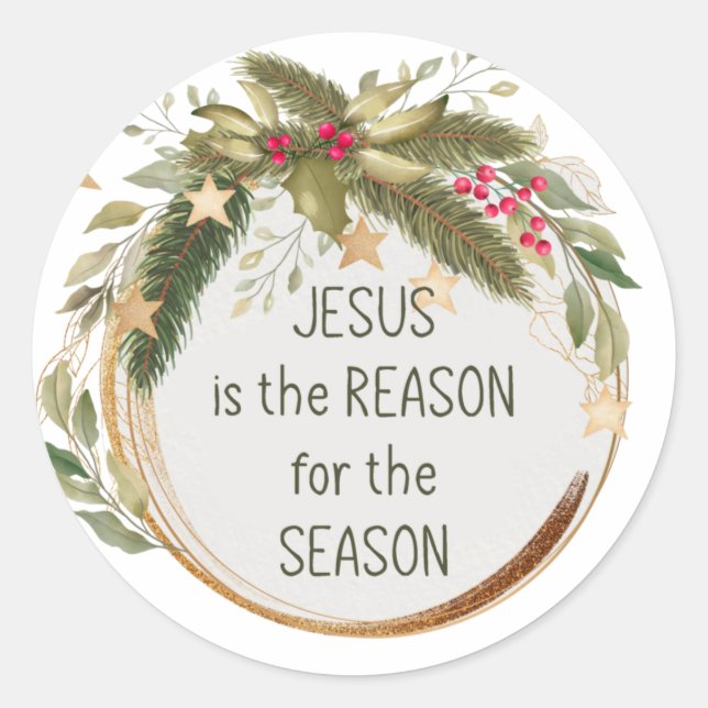 Jesus ist der Grund für die Weihnachtszeit Runder Aufkleber (Vorderseite)