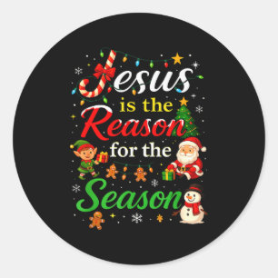 Jesus ist der Grund für die Weihnachtszeit Runder Aufkleber