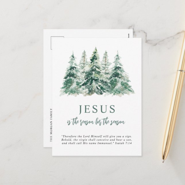 Jesus ist der Grund für Weihnachten der Jahreszeit (Vorderseite/Rückseite Beispiel)