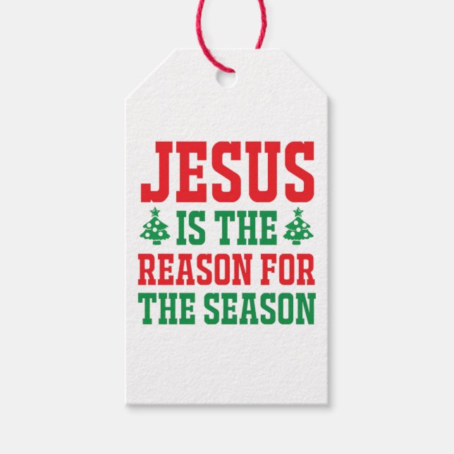 Jesus ist der Grund für Weihnachten der Jahreszeit Geschenkanhänger (Vorderseite)