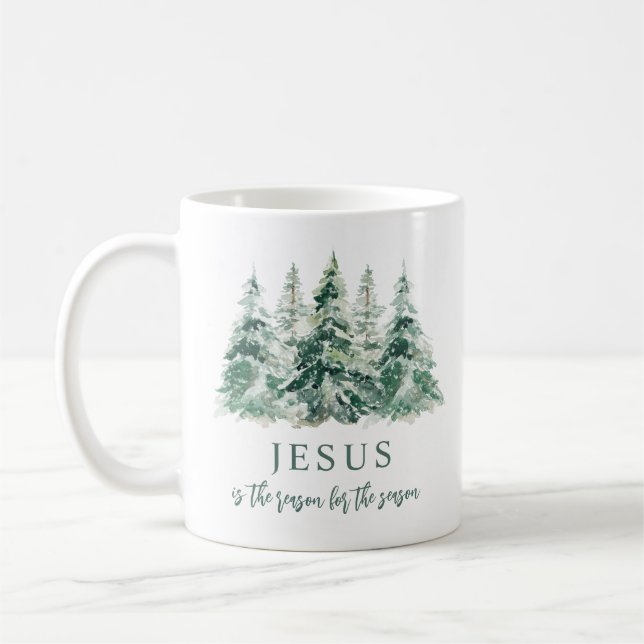 Jesus ist der Grund für Weihnachten der Jahreszeit Kaffeetasse (Links)